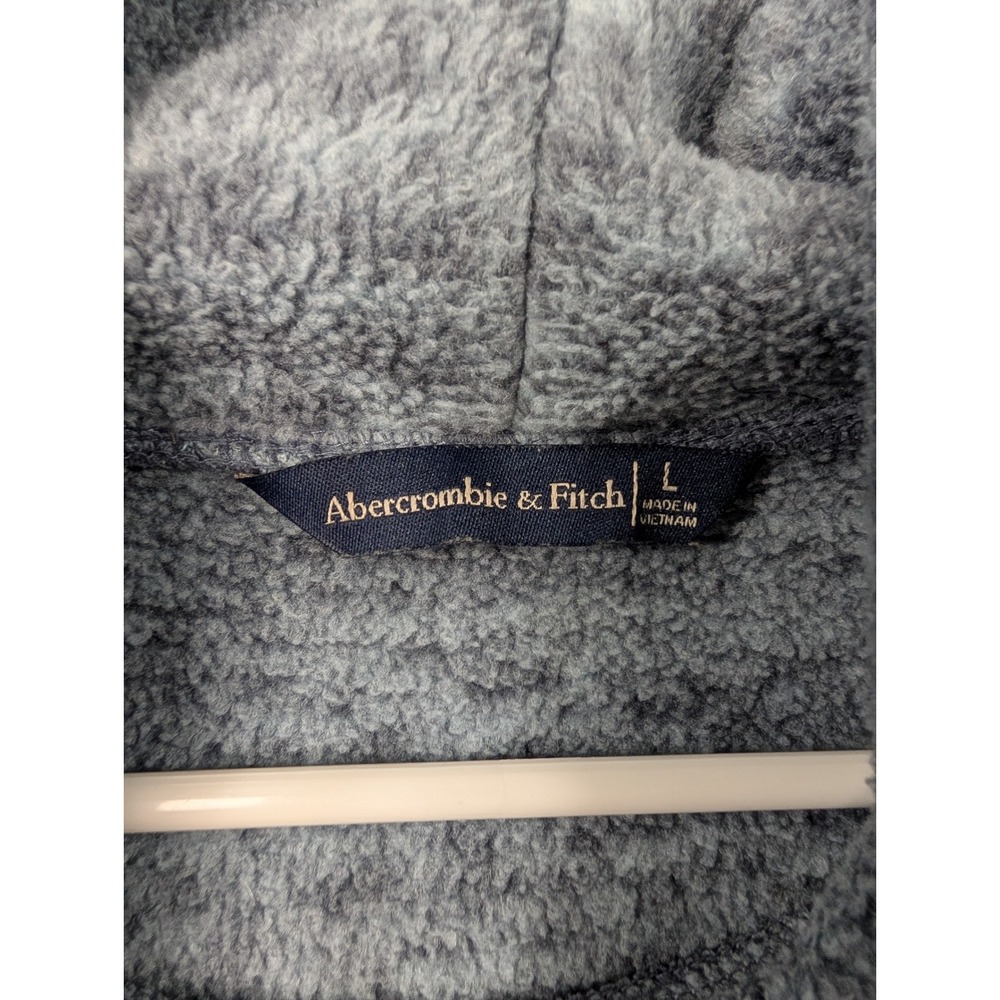 Abercrombie & Fitch Womens Blue Gray Fleece Side Zip Pullover Sweater Large - Picture 3 of 6